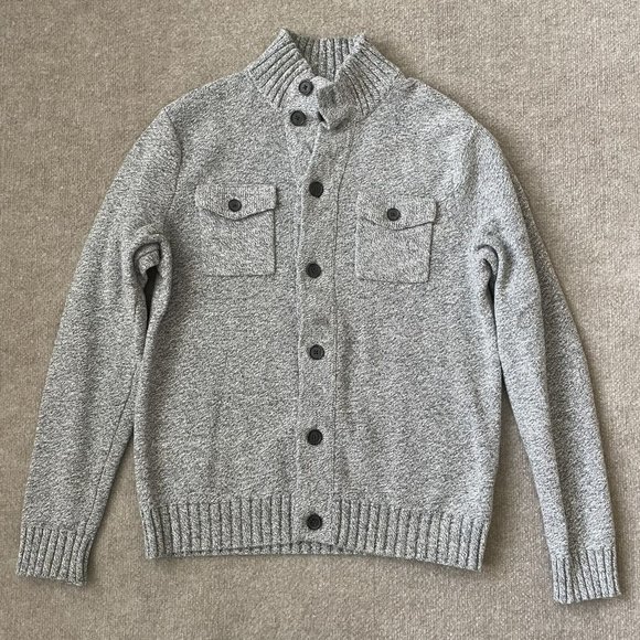Banana Republic Men's Heather Gray Cardigan - Picture 1 of 7